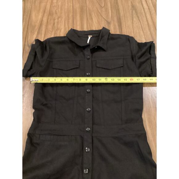 YFB Young Fabulous & Broke Short Sleeve Button Down Chest Pocket Black Jumpsuit - Picture 6 of 16